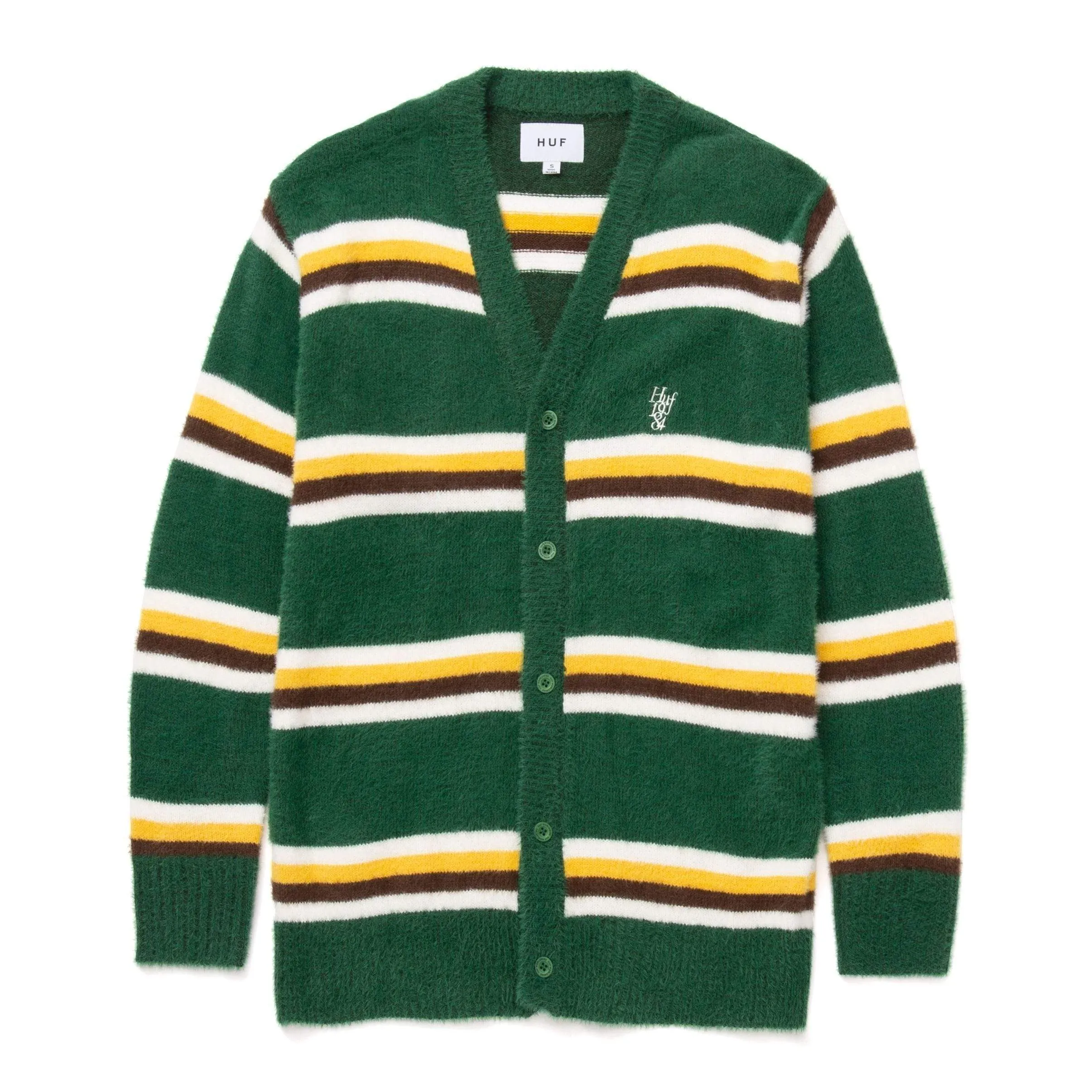 1984 MOHAIR STRIPE CARDIGAN - DARK GREEN