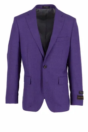Purple Dolcetto Modern Fit, Pure Wool Jacket by Tiglio Luxe