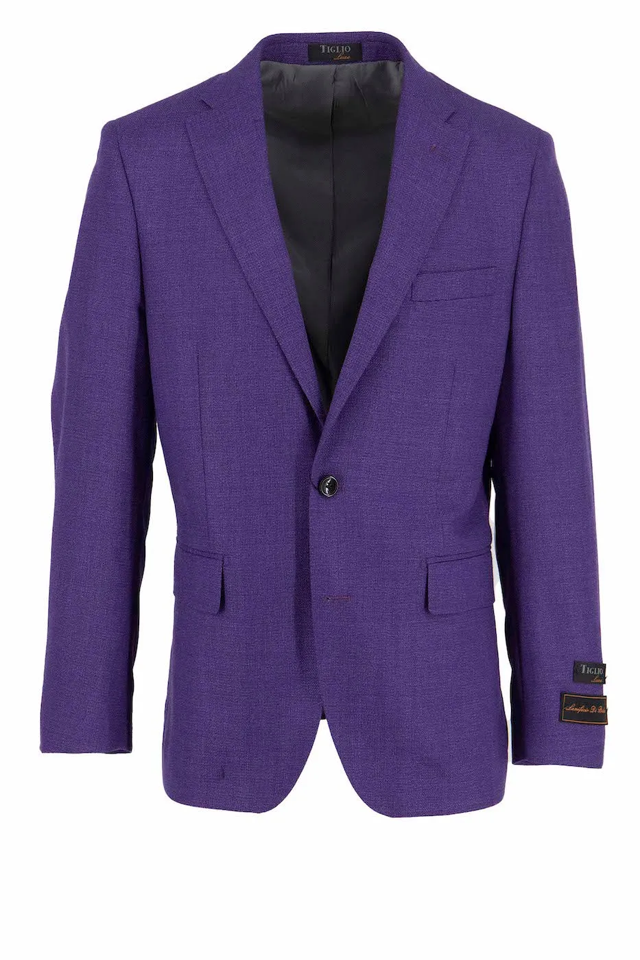 Purple Dolcetto Modern Fit, Pure Wool Jacket by Tiglio Luxe