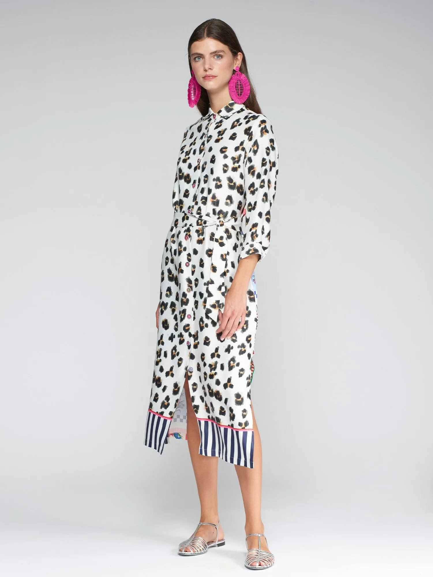 Vilagallo Antonella Cuadros Flores Dress White