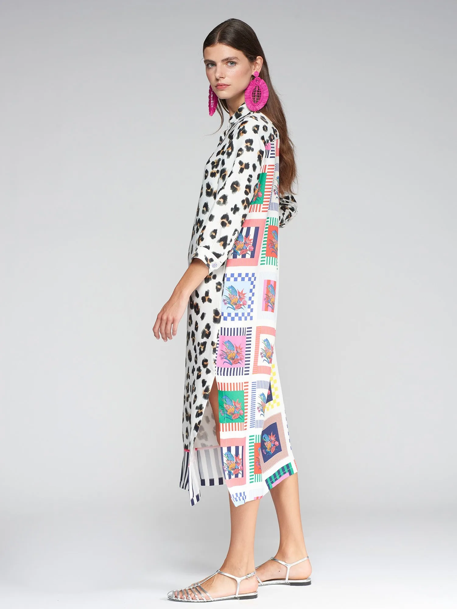 Vilagallo Antonella Cuadros Flores Dress White