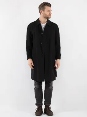 Vintage 80's Men Mac Coat in Black